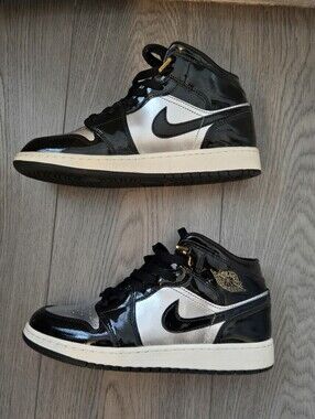 NIKE AIR JORDAN 1 MID METALLIC PATENT LEATHER